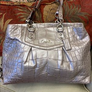 Coach Ashley Croc embossed leather satchel bag